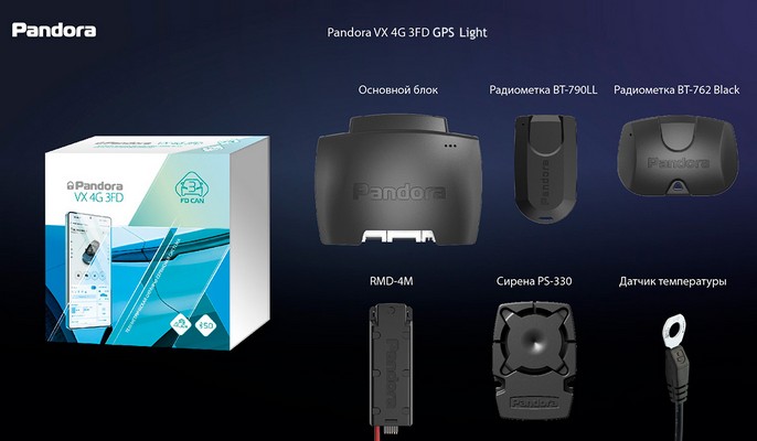 Комплектация Pandora VX-4G 3FD GPS Light